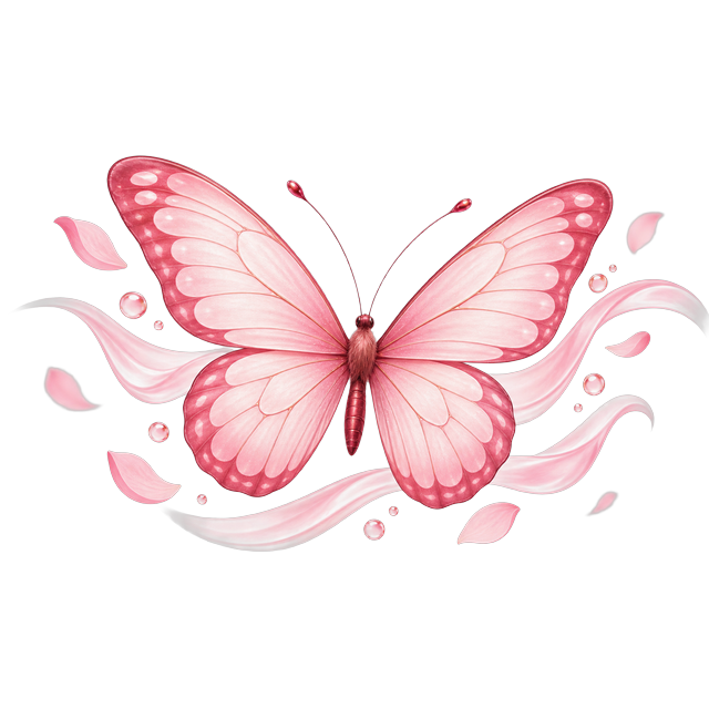 Pink butterfly with petals