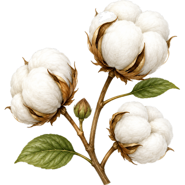 Cotton flower branch