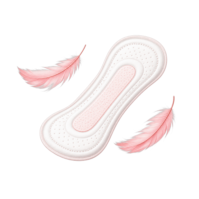 Ultra-thin pad with soft feathers