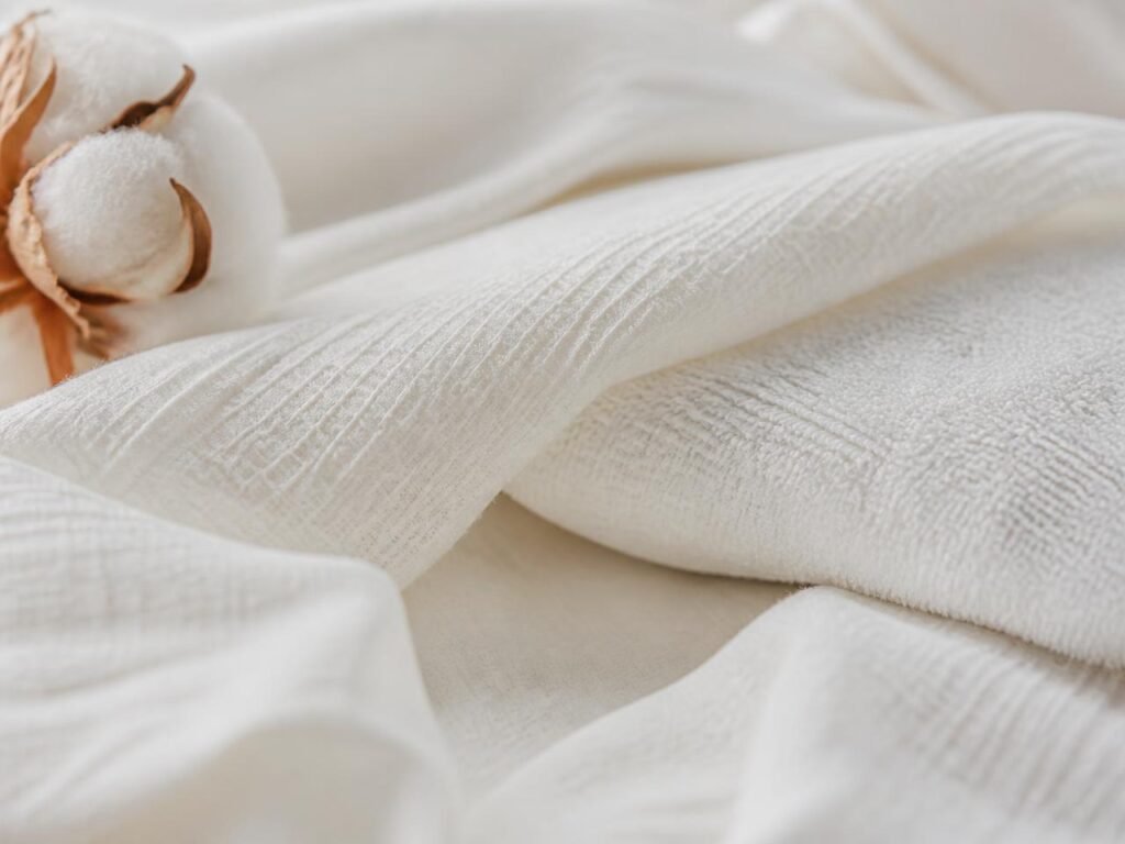 Macro texture of soft cotton-feel layers